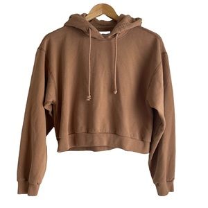 Abercrombie & Fitch Hoodie Soft AF Collection Caramel Color, Cropped Size Small